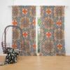 Orange Colored Morocco Pattern Curtain