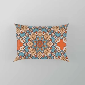 Orange Colored Morocco Pattern Pillow Case