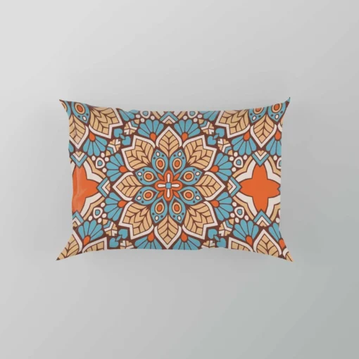 Orange Colored Morocco Pattern Pillow Case