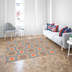 Orange Colored Morocco Pattern Rug 2