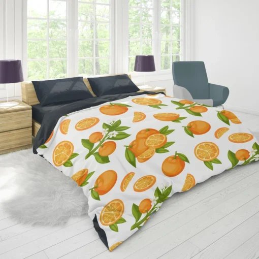 Orange Fruit And Sliced Duvet Cover 1