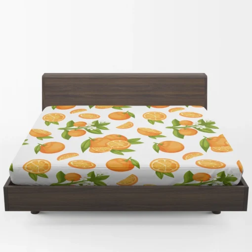 Orange Fruit And Sliced Fitted Sheet 1