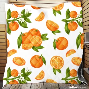 Orange Fruit And Sliced Quilt Blanket