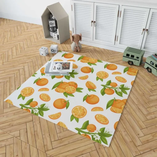 Orange Fruit And Sliced Rug 1