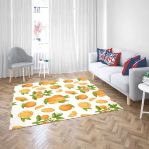 Orange Fruit And Sliced Rug 2