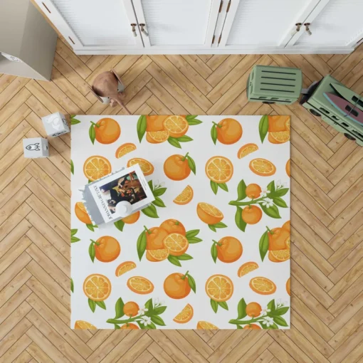 Orange Fruit And Sliced Rug