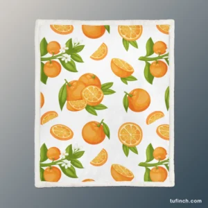 Orange Fruit And Sliced Sherpa Fleece Blanket 1