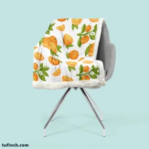 Orange Fruit And Sliced Sherpa Fleece Blanket 2