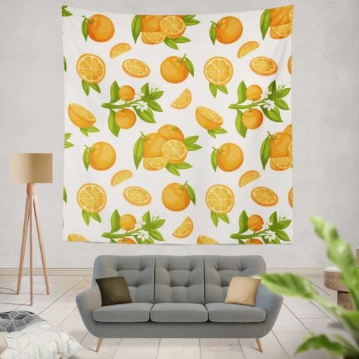 Orange Fruit And Sliced Wall Tapestry