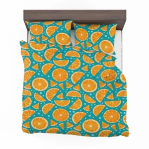 Orange Fruit Blue Background Bedding Set 2