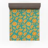 Orange Fruit Blue Background Fitted Sheet