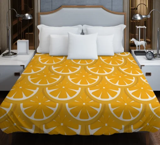 Orange Fruit Circle Cuts Duvet Cover