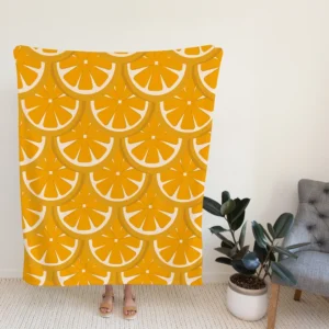 Orange Fruit Circle Cuts Fleece Blanket