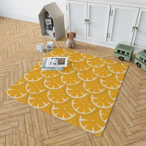 Orange Fruit Circle Cuts Rug 1