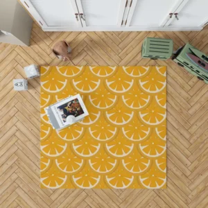 Orange Fruit Circle Cuts Rug