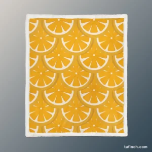 Orange Fruit Circle Cuts Sherpa Fleece Blanket 1