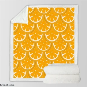 Orange Fruit Circle Cuts Sherpa Fleece Blanket