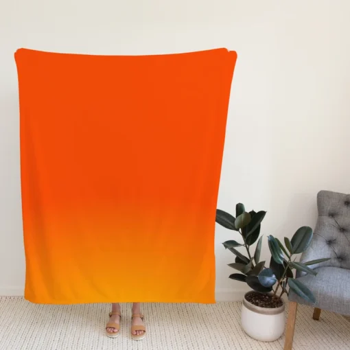 Orange Gradient Color Fleece Blanket