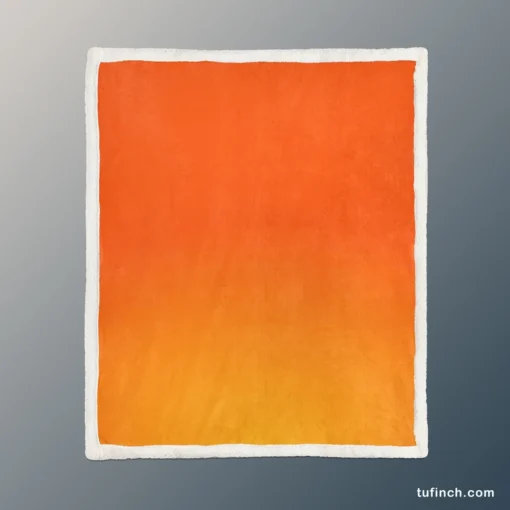 Orange Gradient Color Sherpa Fleece Blanket 1