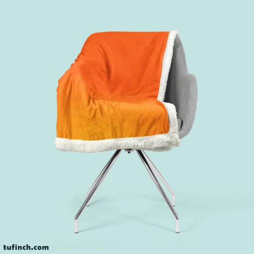 Orange Gradient Color Sherpa Fleece Blanket 2