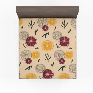 Orange Grapefruit Hand Drawn Fitted Sheet