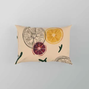 Orange Grapefruit Hand Drawn Pillow Case