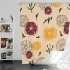 Orange Grapefruit Hand Drawn Shower Curtain