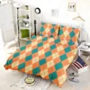 Orange Green Argyle Pattern Bedding Set