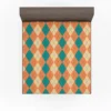 Orange Green Argyle Pattern Fitted Sheet