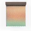 Orange Green Pastel Chevron Stripes Fitted Sheet