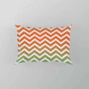 Orange Green Pastel Chevron Stripes Pillow Case