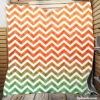 Orange Green Pastel Chevron Stripes Quilt Blanket