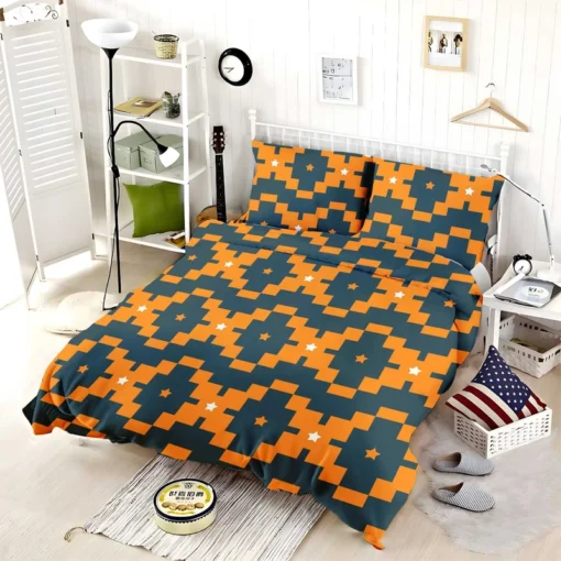 Orange Green Tribal Bedding Set