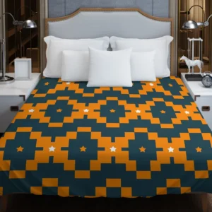 Orange Green Tribal Duvet Cover