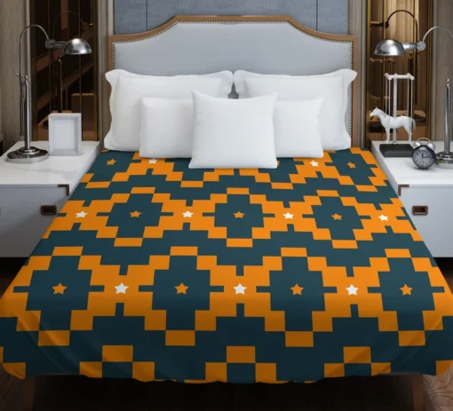 Orange Green Tribal Duvet Cover