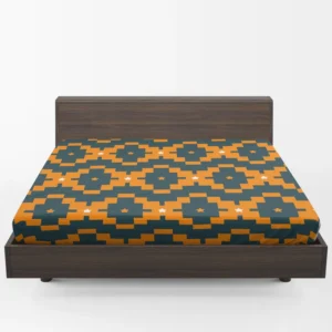 Orange Green Tribal Fitted Sheet 1