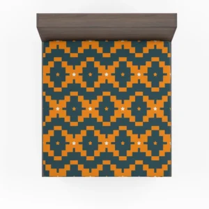 Orange Green Tribal Fitted Sheet