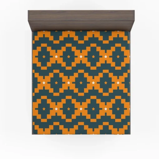 Orange Green Tribal Fitted Sheet