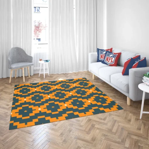 Orange Green Tribal Rug 2