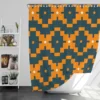 Orange Green Tribal Shower Curtain