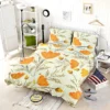 Orange Lily Flowers Spring Pattern Bedding Set