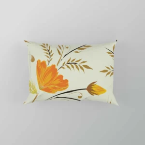 Orange Lily Flowers Spring Pattern Pillow Case