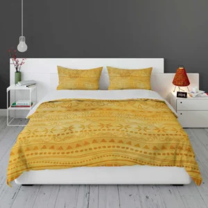 Orange Native American Ethnic Design Bedding Set 1