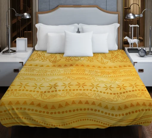 Orange Native American Ethnic Design Duvet Cover