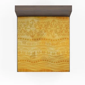 Orange Native American Ethnic Design Fitted Sheet