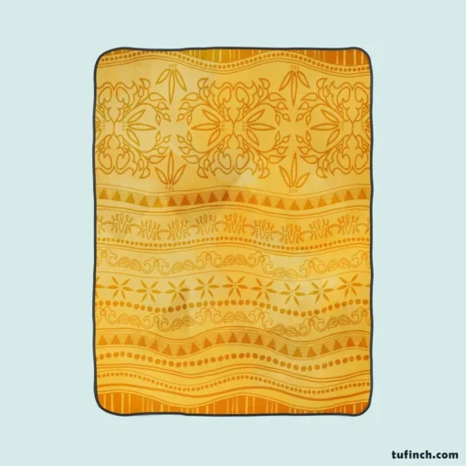 Orange Native American Ethnic Design Fleece Blanket 1