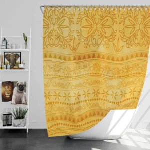 Orange Native American Ethnic Design Shower Curtain