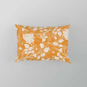 Orange Nouveau Rose Floral Pillow Case