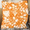 Orange Nouveau Rose Floral Quilt Blanket