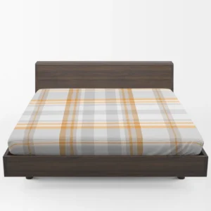 Orange Ombre Plaid Pattern Fitted Sheet 1